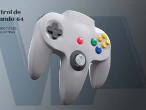 Control y nintendo 64 low poly and high poly Modello 3D