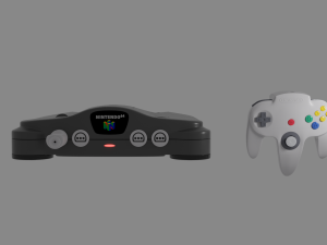 Control y nintendo 64 low poly and high poly Modello 3D