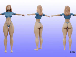 Modelo feminino low poly Modelo 3D