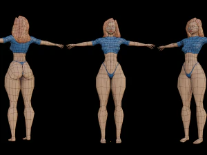 Low poly girl model Low-poly 3D Model