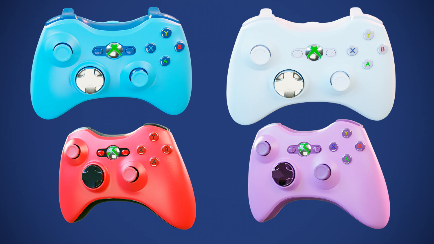5 Mandos Joysticks X Box 3D Model .c4d .max .obj .3ds .fbx .stl .blend 