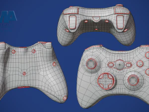5 Mandos Joysticks X Box 3D Model