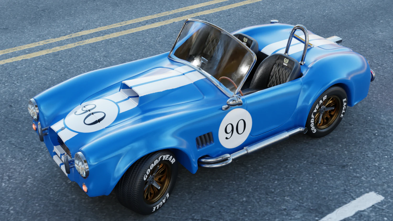 Shelby Cobra car 3D Model .c4d .max .obj .3ds .fbx .stl .blend 