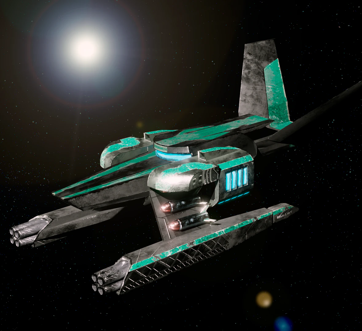 Nave spaceship warrior atack 3 alternatives textures diferents 3D Model .c4d .max .obj .3ds .fbx .stl .blend 