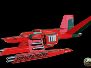 Nave spaceship warrior atack 3 alternatives textures diferents 3D Model