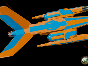 Nave spaceship warrior atack 3 alternatives textures diferents 3D Model