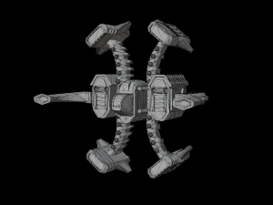 Spaceship lowpoly 3D Model