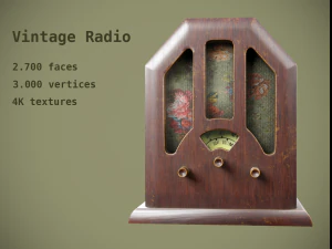 ラジオ レトロ ヴィンテージ 3Dモデル