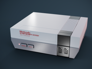 NES Nintendo controller and cassette subdivisions 3D 모델