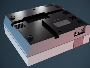 NES Nintendo controller and cassette subdivisions 3D 모델