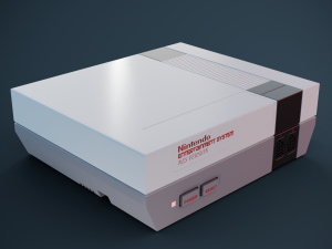 NES Nintendo controller and cassette subdivisions 3D 모델