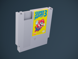 NES Nintendo controller and cassette subdivisions 3D 모델