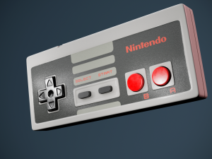 NES Nintendo controller and cassette subdivisions 3D 모델