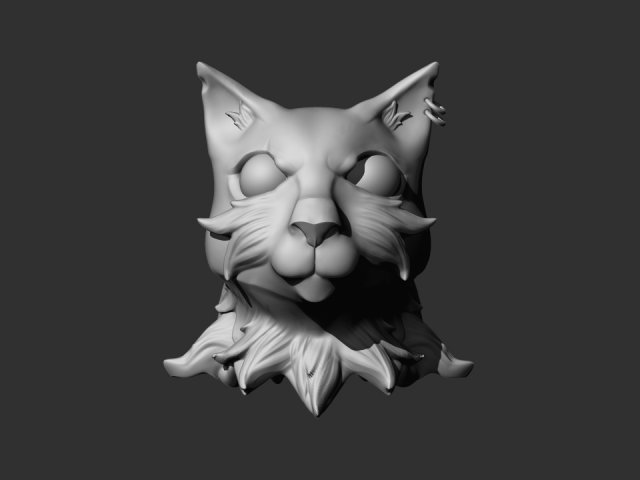 Cats head 3D Модель .c4d .max .obj .3ds .fbx .stl .blend 