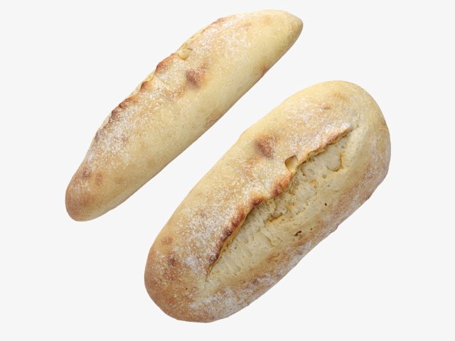 Italian Bread Modello 3D .c4d .max .obj .3ds .fbx .stl .blend 