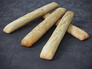 Ciabatta Baguette Modello 3D