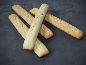 Ciabatta Baguette 3D Model