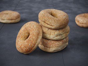 Whole Wheat Bagel 3D Model