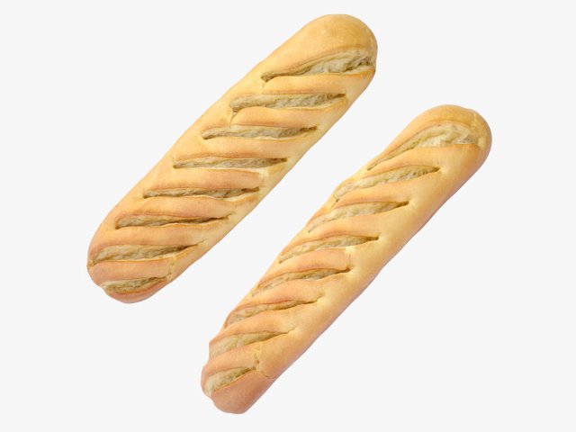 Soft Baguettes 3D Модель .c4d .max .obj .3ds .fbx .stl .blend 