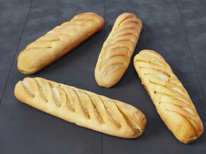 Baguette Lembut Model 3D