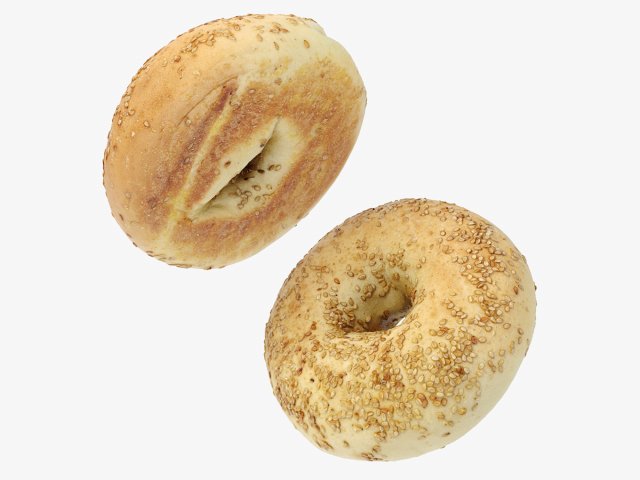 Sesame Bagels 3D Model .c4d .max .obj .3ds .fbx .stl .blend 