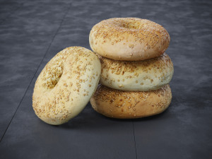 Sesame Bagels 3D Model