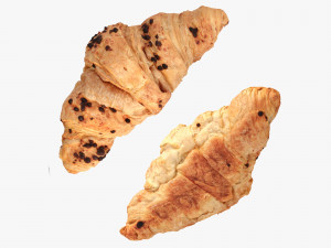 Croissant With Chocolate Chips Modèle 3D