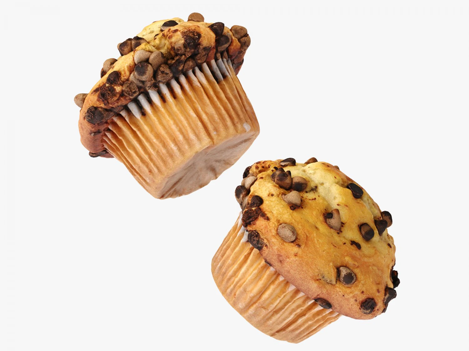 Schokoladenst&uuml;ckchen-Muffins 3D Modell .c4d .max .obj .3ds .fbx .stl .blend 