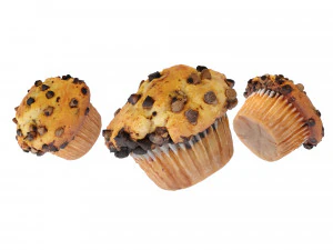 Schokoladenst&uuml;ckchen-Muffins 3D Modell
