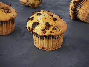 Schokoladenst&uuml;ckchen-Muffins 3D Modell