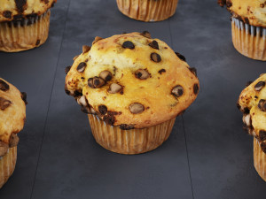 Chocolate Chip Muffins Modelo 3D