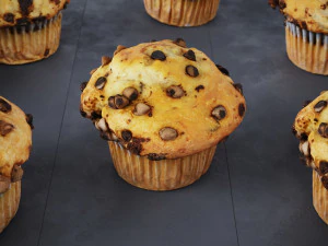 Schokoladenst&uuml;ckchen-Muffins 3D Modell