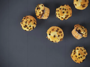 Schokoladenst&uuml;ckchen-Muffins 3D Modell