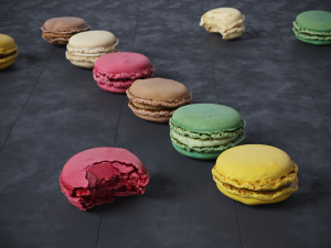 French macarons Modèle 3D
