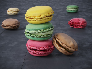 French macarons Modèle 3D