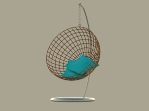 Swinging Chair with a pillows Model 3D