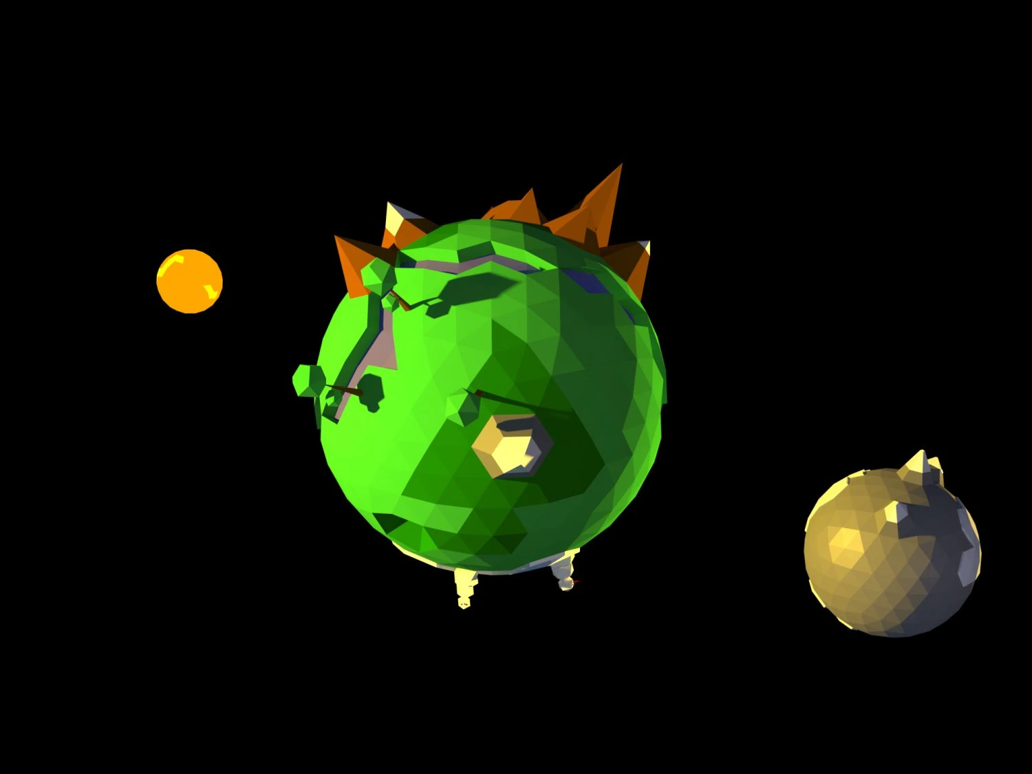 Polygonal Planets 3D Model .c4d .max .obj .3ds .fbx .stl .blend 