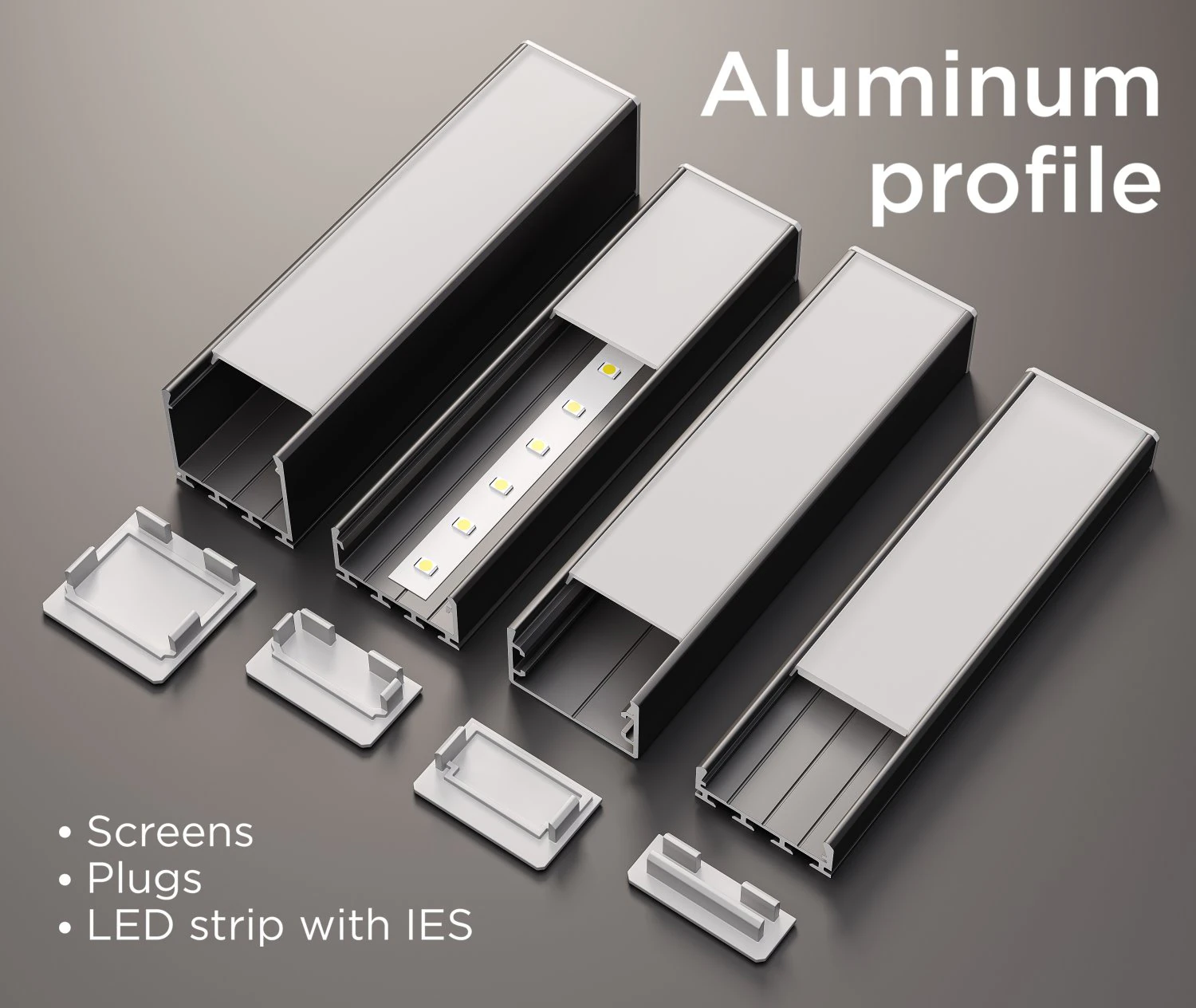 Aluminum Profile 3D Model .c4d .max .obj .3ds .fbx .stl .blend 