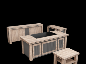 Office Executive Desk 1 3Dモデル