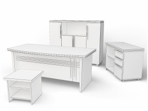 Office Executive Desk 2 Modello 3D