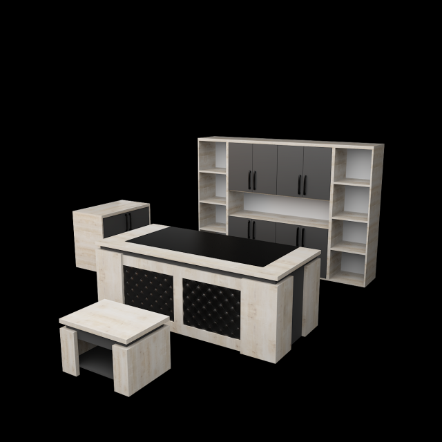 Office Executive Desk 3 3D Модель .c4d .max .obj .3ds .fbx .stl .blend 