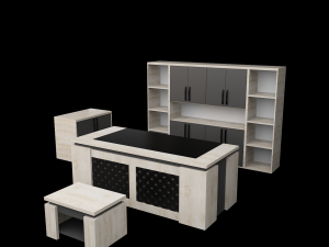 Office Executive Desk 3 3D-Modell