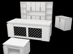 Office Executive Desk 3 3D Модель