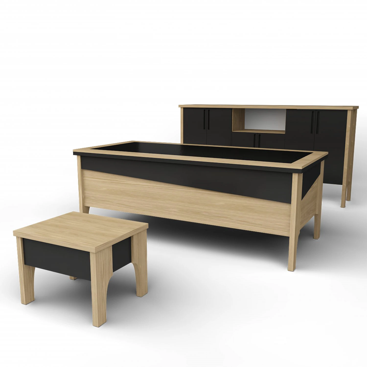 कार्यालय कार्यकारी डेस्क 5 3D मॉडल .c4d .max .obj .3ds .fbx .stl .blend 