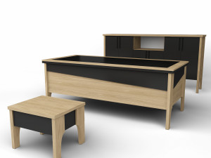 Office Executive Desk 5 3D-Modell