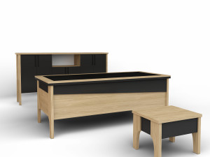 Office Executive Desk 5 3D मॉडल