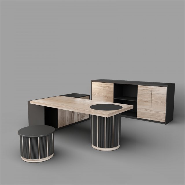 Office Executive Desk 7 3D Модель .c4d .max .obj .3ds .fbx .stl .blend 