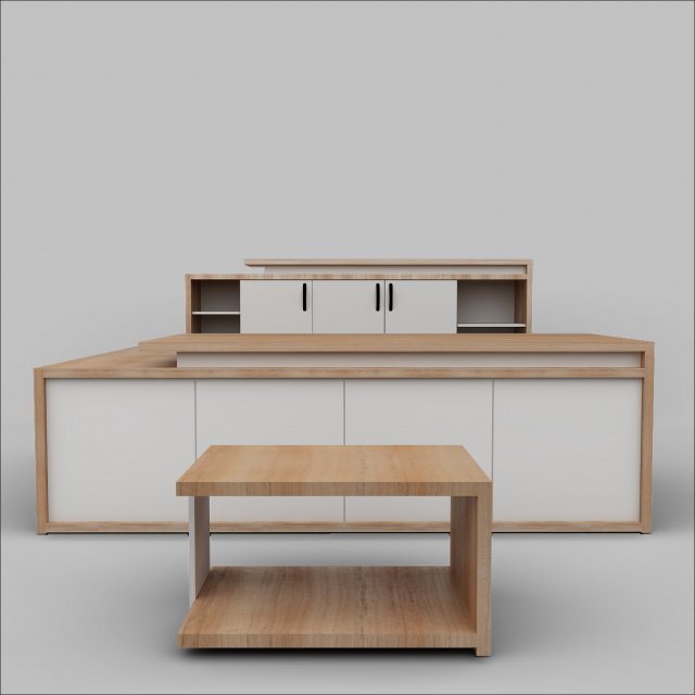 Office Executive Desk 8 3D Model .c4d .max .obj .3ds .fbx .stl .blend 