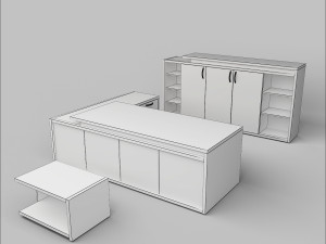 Office Executive Desk 8 3D Model