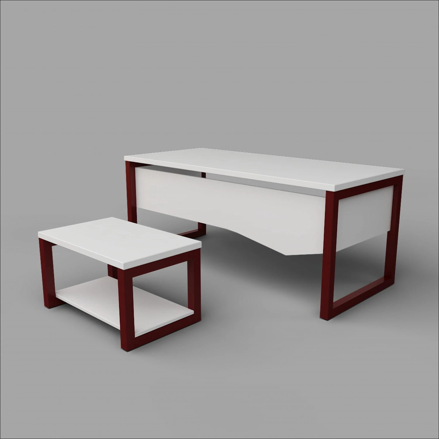 Office Executive Desk 9 3D Model .c4d .max .obj .3ds .fbx .stl .blend 